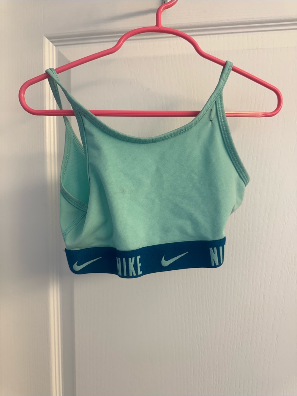Nike kids  - Light Teal Sports tank with Logo Band. Girls Small